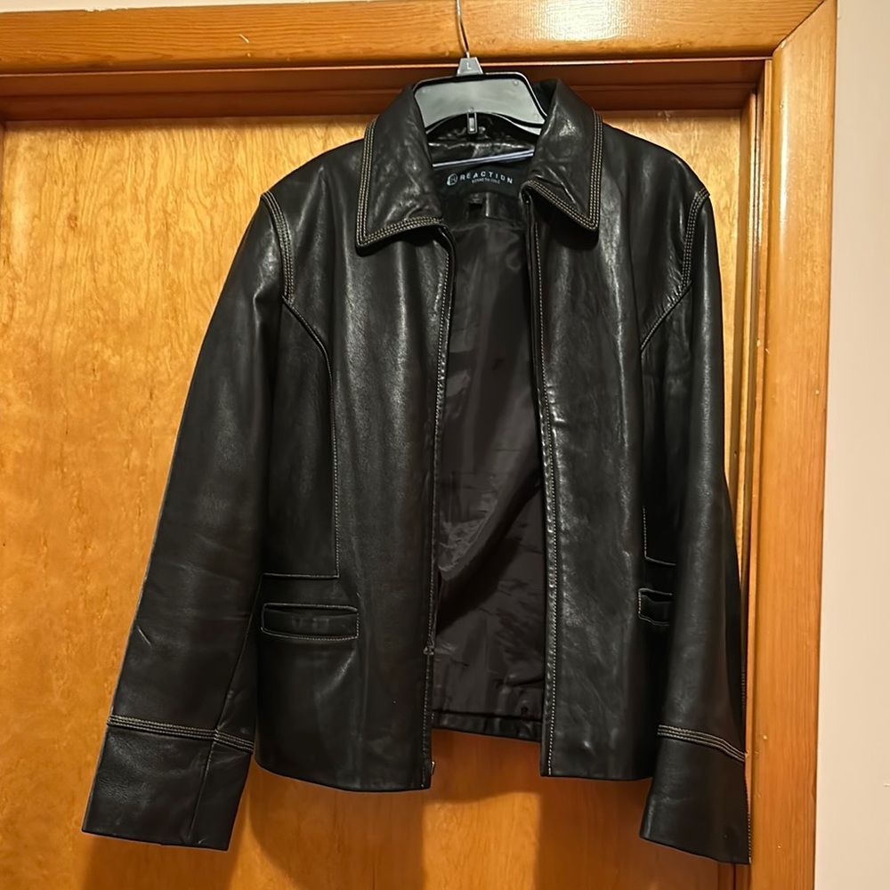 Reaction Kenneth Cole Dark Leather Jacket